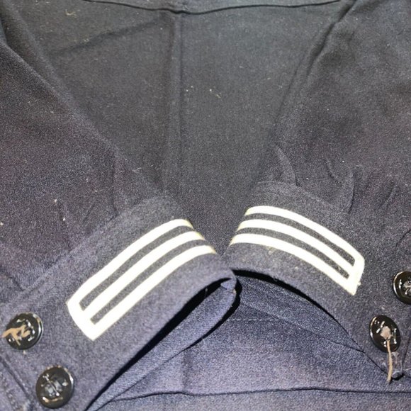 1964 VIETNAM ERA sz38/REG US NAVY SAILOR BLACK JUMPER CRACKER JACK w/CAP JG 01 - Picture 11 of 12